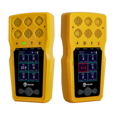 6 Gas Monitor di Yaoan per ossigeno O2 Monossido di carbonio CO Solfuro di idrogeno H2S e combustibili LEL Gas Detector
