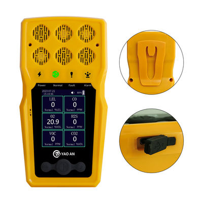 Analisatore multi-gas portatile 6 in 1 EX CO2 CO2 O2 NO2 H2S VOC NH3 6 Detettore di gas con pompa