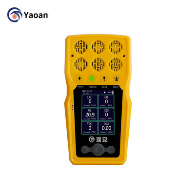 CE ATEX 6 in 1 rivelatore portatile di gas CO CO2 H2S CL2 NH3 CH4 NO2 H2 multi-detector di gas
